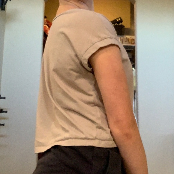 Zara Basic Collection Tan Women’s Cropped Tee Size Small - Picture 6 of 7